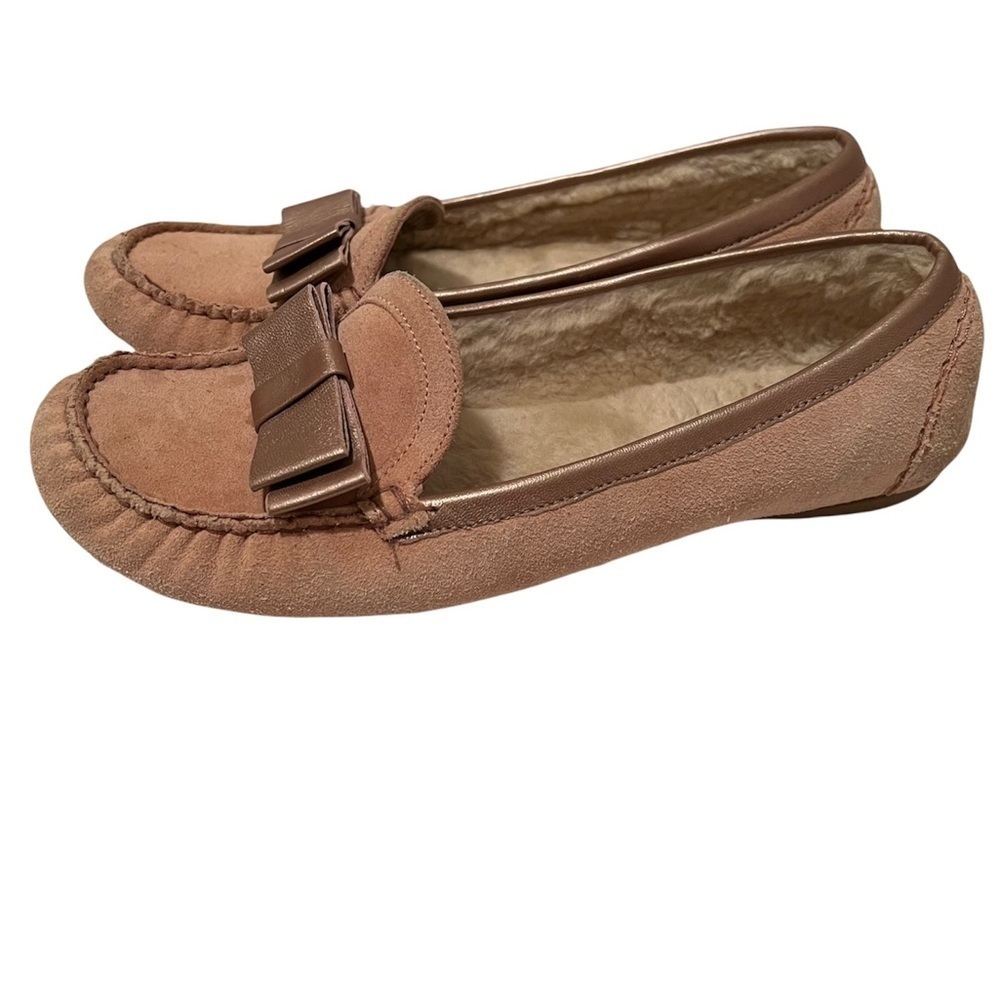 Cole Haan Blush Pink Bow Detail Driving Loafers
